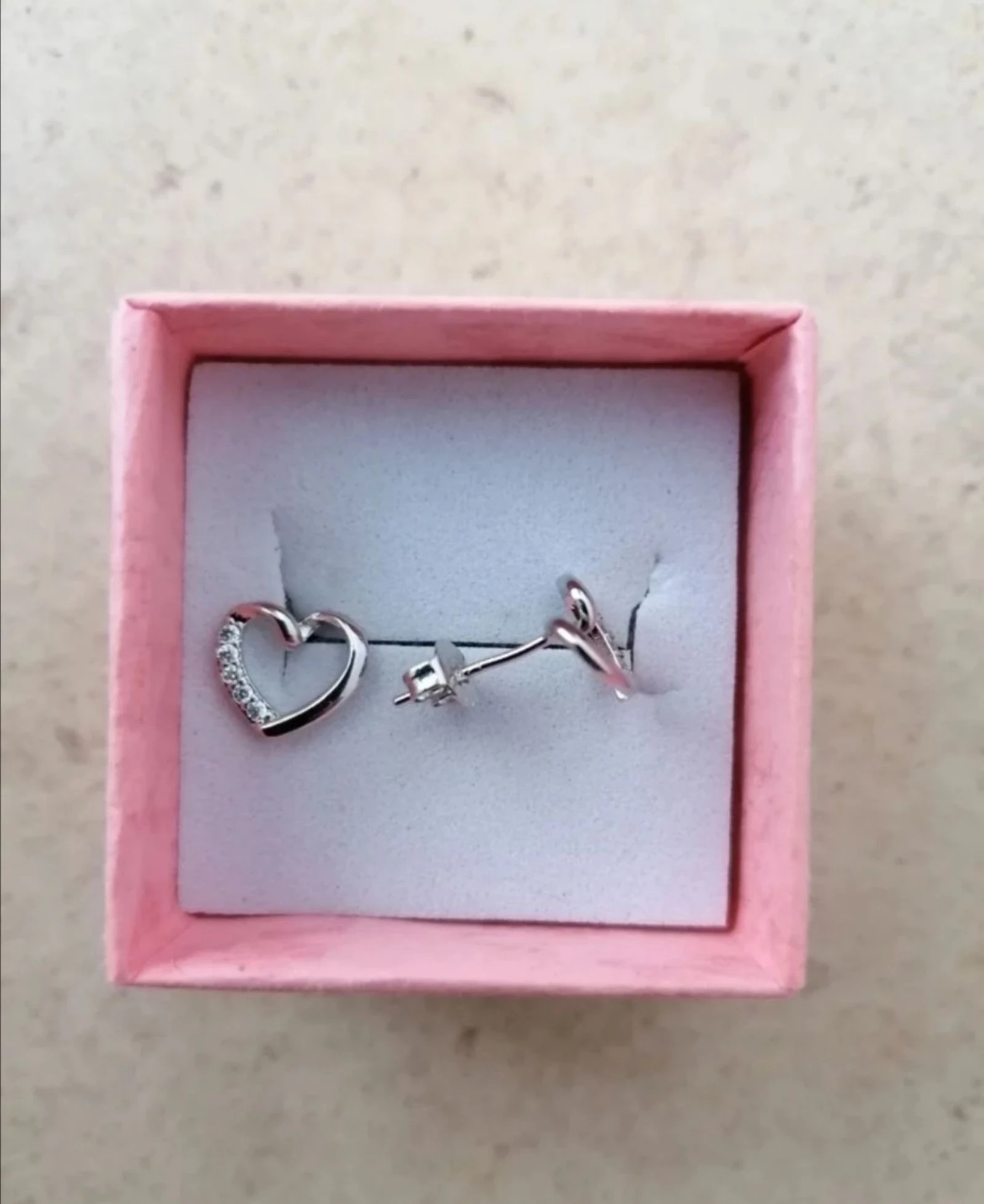 Heart earrings with cubic zirconia – photo 2